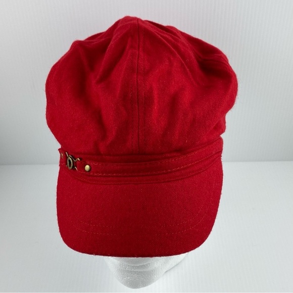 Red Bakerboy Cap Newsboy Hat Elastic Adjustment - Picture 1 of 7